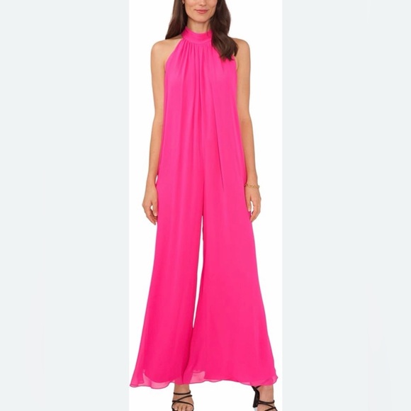 Vince Camuto Pants - Vince Camuto Hot Pink Halter Jumpsuit size XL new with tag